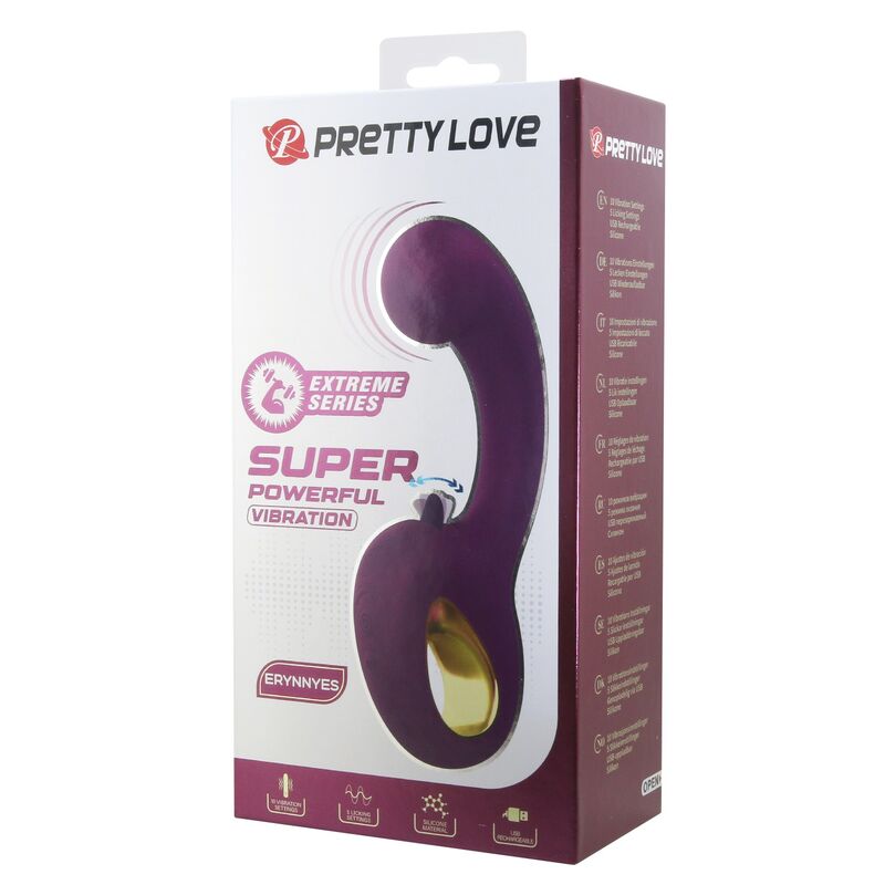 Pretty Love - Brynnlee Rechargeable Vibrator With Oral Stimulator 10 Vibrations & 5 Licking Functions Purple - Image 3