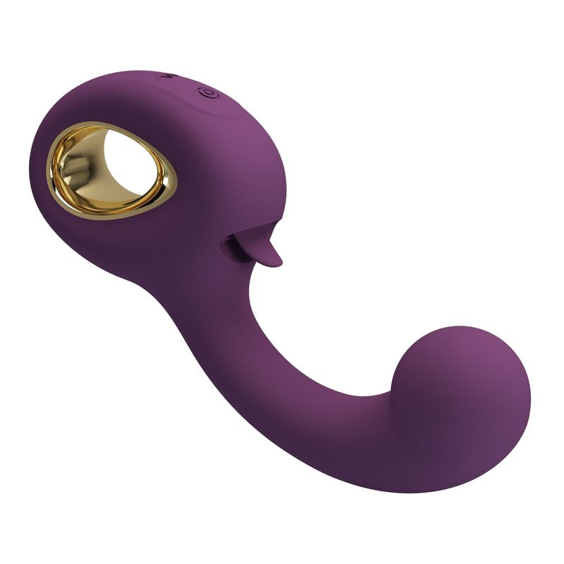 Pretty Love - Brynnlee Rechargeable Vibrator With Oral Stimulator 10 Vibrations & 5 Licking Functions Purple - Image 5