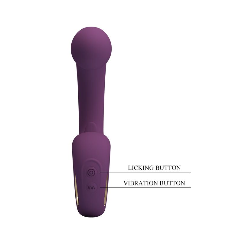 Pretty Love - Brynnlee Rechargeable Vibrator With Oral Stimulator 10 Vibrations & 5 Licking Functions Purple - Image 8