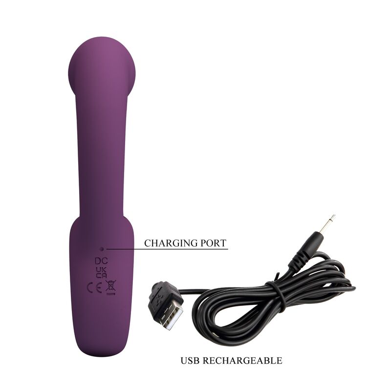 Pretty Love - Brynnlee Rechargeable Vibrator With Oral Stimulator 10 Vibrations & 5 Licking Functions Purple - Image 10