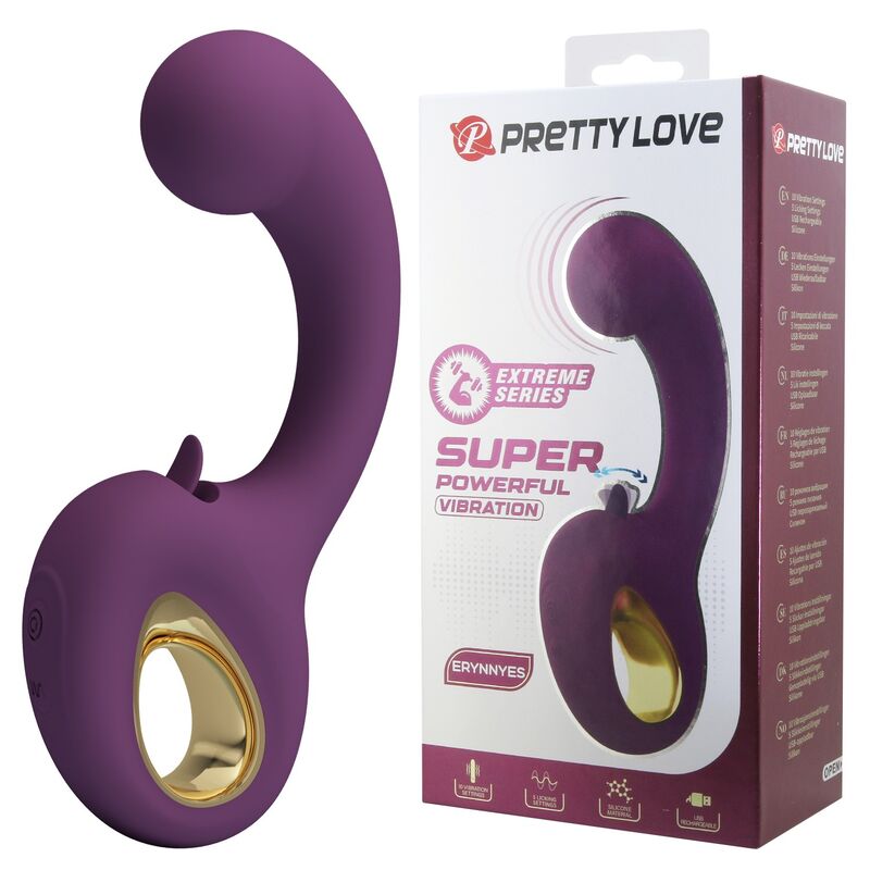 Pretty Love - Brynnlee Rechargeable Vibrator With Oral Stimulator 10 Vibrations & 5 Licking Functions Purple - Image 11