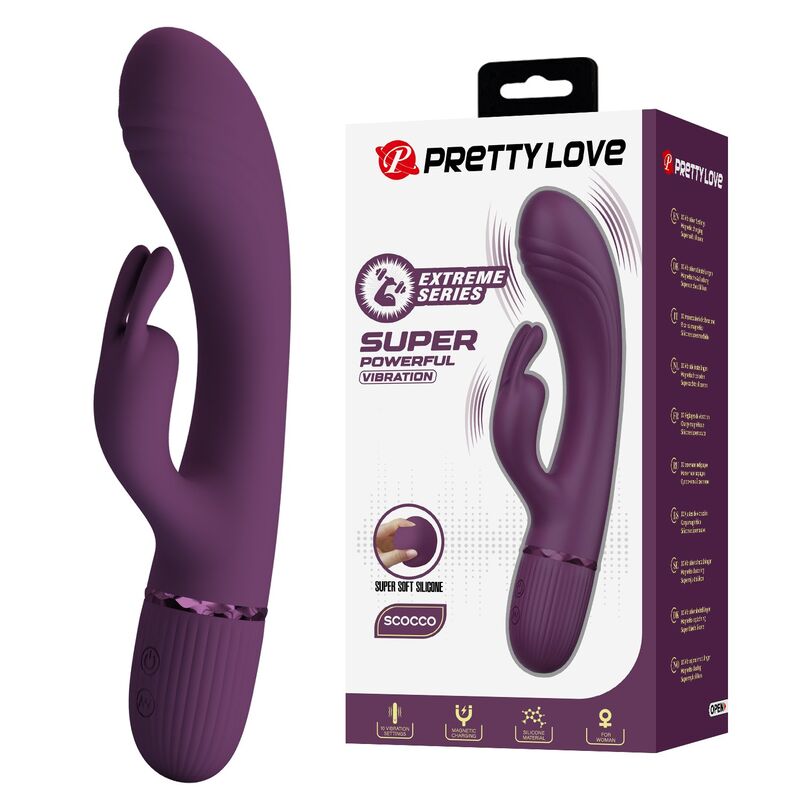 Pretty Love - Rocco Vibrateur Lapin Rechargeable 10 Fonctions Violet