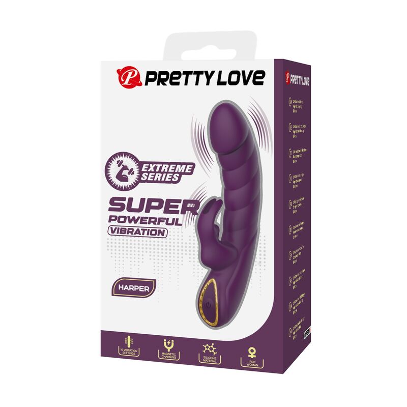 Pretty Love - Vibrateur Lapin Rechargeable Harper 10 Fonctions Violet - Image 4