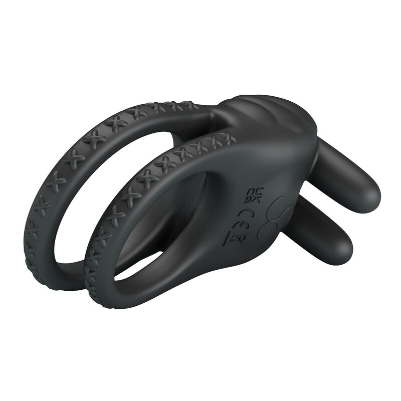 Pretty Love - Sini Anneau Pénis Vibrant Rechargeable 10 Fonctions Noir - Image 6