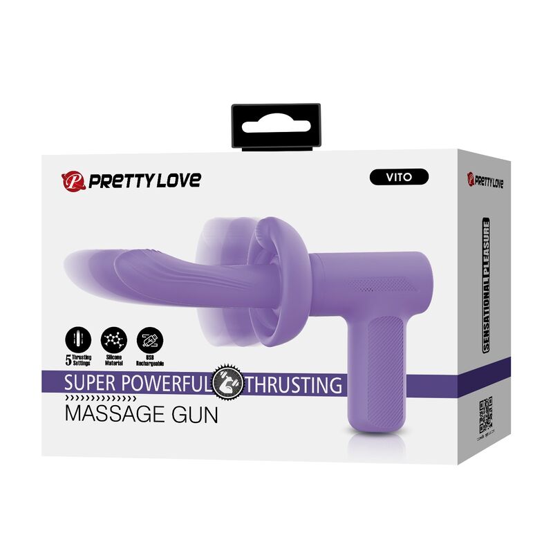 Pretty Love - Pistolet De Massage Vito À Poussée 5 Modes Violet - Image 12