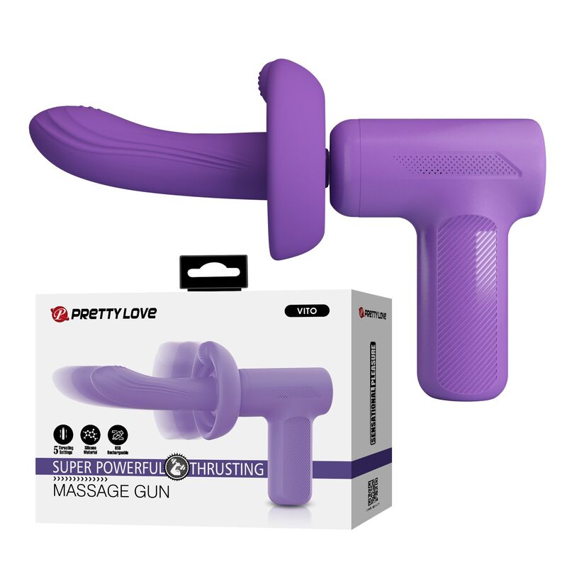 Pretty Love - Pistolet De Massage Vito À Poussée 5 Modes Violet - Image 11