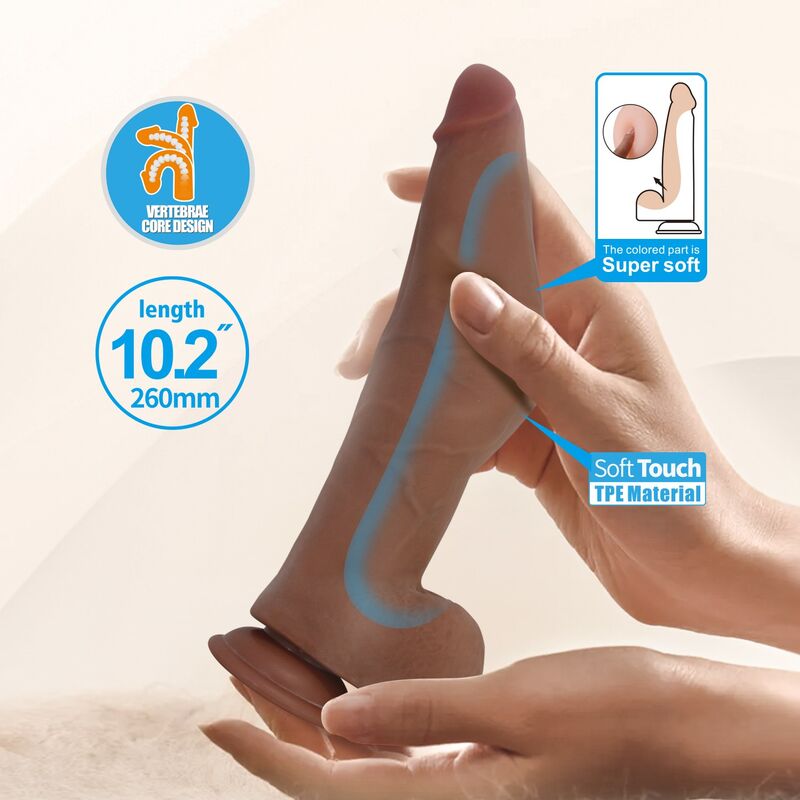 Pretty Love - Ulric Realistic Flexible Dildo 26 Cm Ø 5.5 Cm Tpe Brown - Image 8