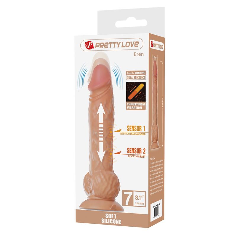 Pretty Love - Eren Thrusting Vibrating Dildo 20.5 Cm Ø 4.5 Cm Natural - Image 4