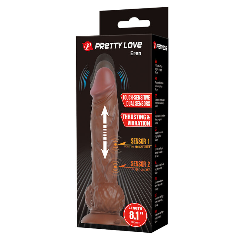 Pretty Love - Eren Godemichet Vibrant À Pousser 20,5 Cm Ø 4,5 Cm Marron - Image 10