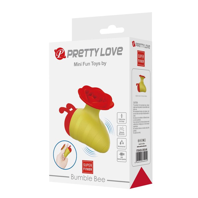 Pretty Love - Little Bee Stimulateur Clitorial Rechargeable 7 Modes Rouge/Jaune - Image 3