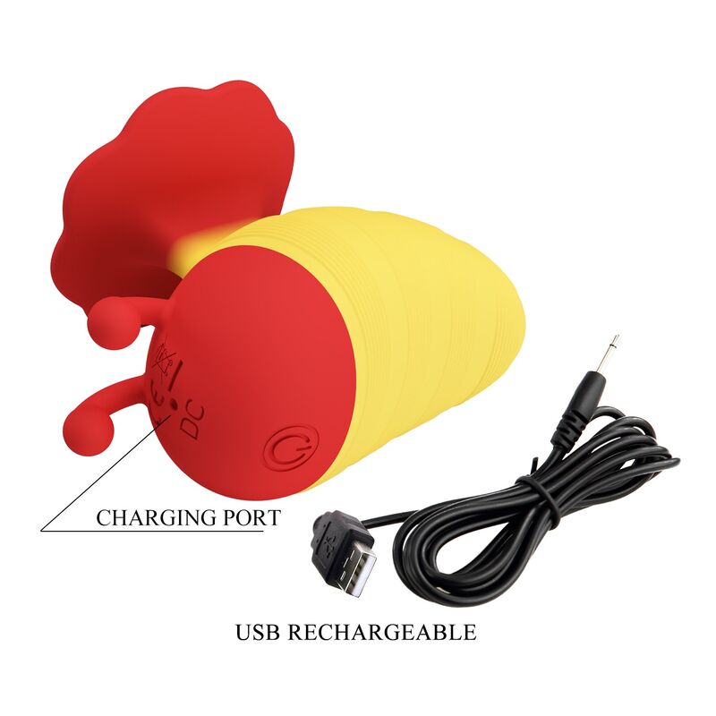 Pretty Love - Little Bee Stimulateur Clitorial Rechargeable 7 Modes Rouge/Jaune - Image 10
