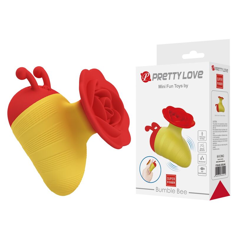Pretty Love - Little Bee Stimulateur Clitorial Rechargeable 7 Modes Rouge/Jaune - Image 11