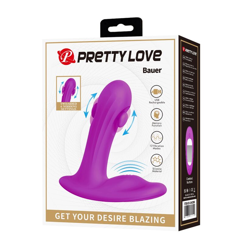 Pretty Love - Bauer Masseur De Prostate Rechargeable 12 Modes Violet - Image 3