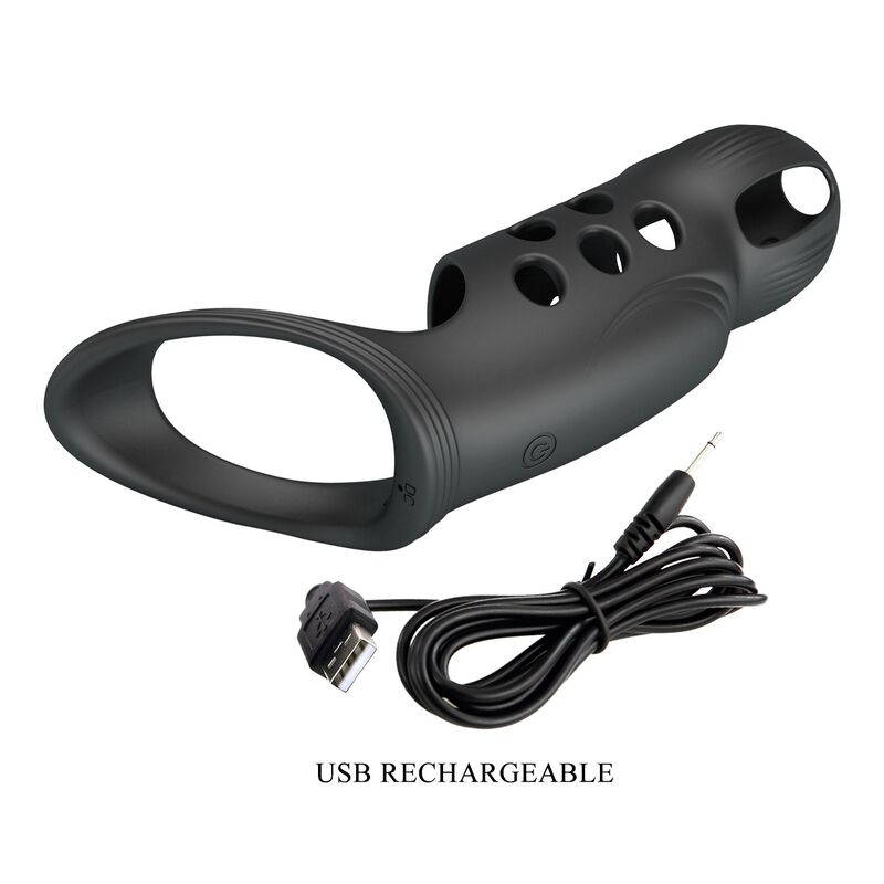 Pretty Love - Craig Anneau Pénis Vibrant Rechargeable Noir - Image 8