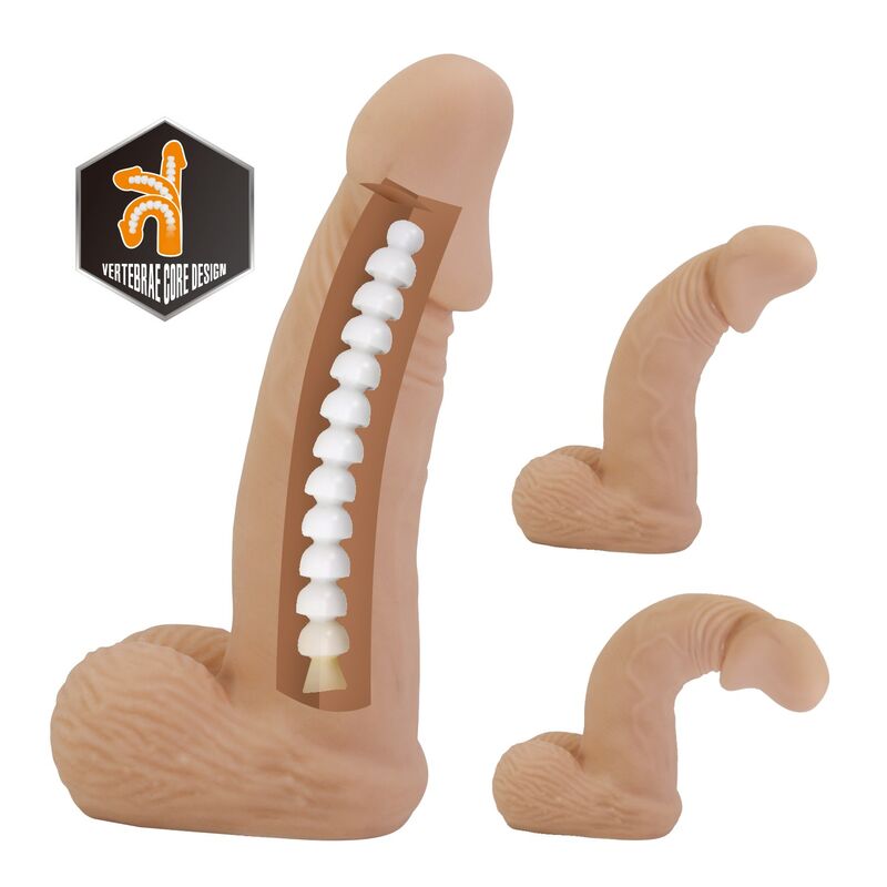 Pretty Love - Zane Harness With Flexible Dildo 17 Cm Ø 4.3 Cm Natural - Image 6