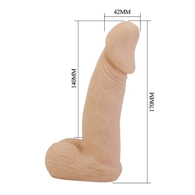 Pretty Love - Zane Harness With Flexible Dildo 17 Cm Ø 4.3 Cm Natural - Image 7