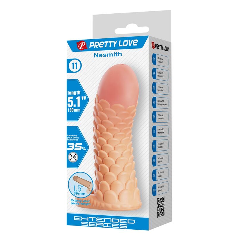 Pretty Love - Manchon D'Extension Pénienne Nesmith 13 Cm Ø 3,8 Cm Naturel - Image 8