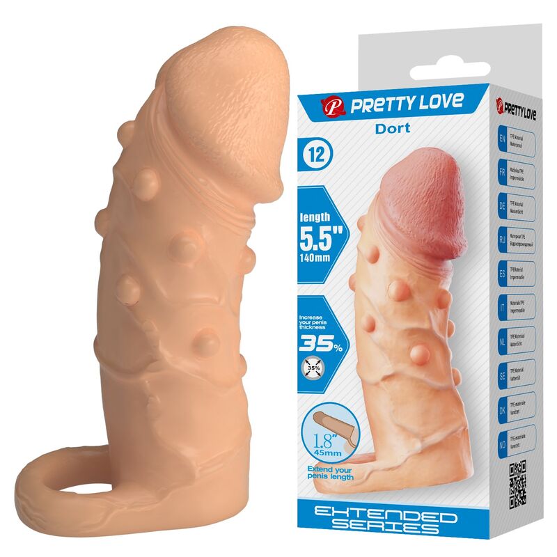 Pretty Love - Manchon D'Extension Pénienne Dort 14 Cm Ø 4 Cm Naturel - Image 9