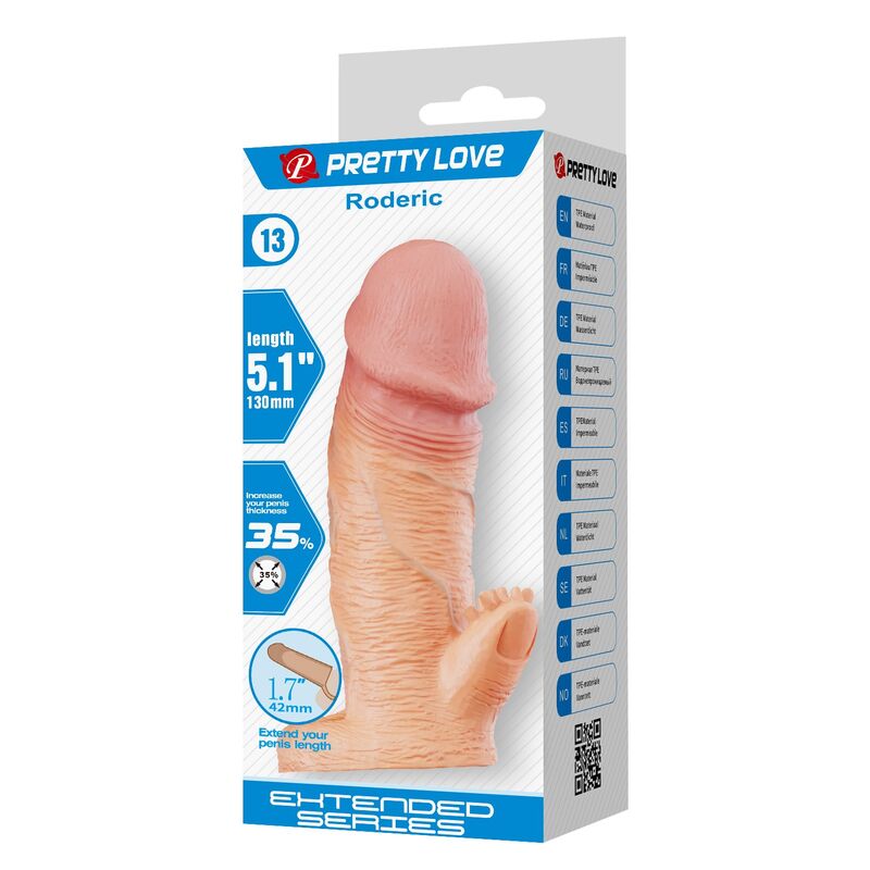 Pretty Love - Manchon D'Extension Pénienne Roderic 13 Cm Ø 3,8 Cm Naturel - Image 8