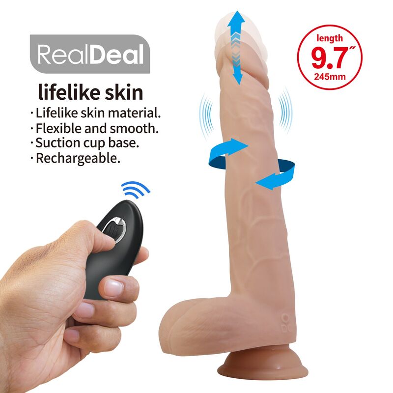 Pretty Love - Nolan Thrusting & Rotating Vibrating Dildo Remote Control 24.5 Cm Ø 5 Cm Natural - Image 9