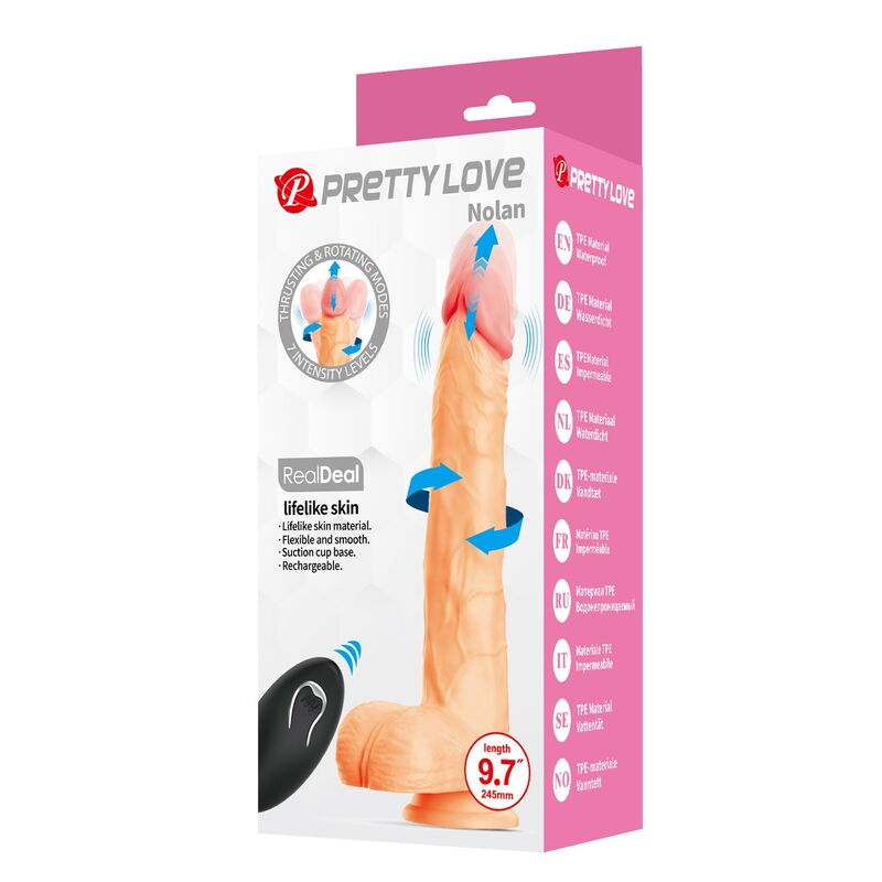 Pretty Love - Nolan Thrusting & Rotating Vibrating Dildo Remote Control 24.5 Cm Ø 5 Cm Natural - Image 10