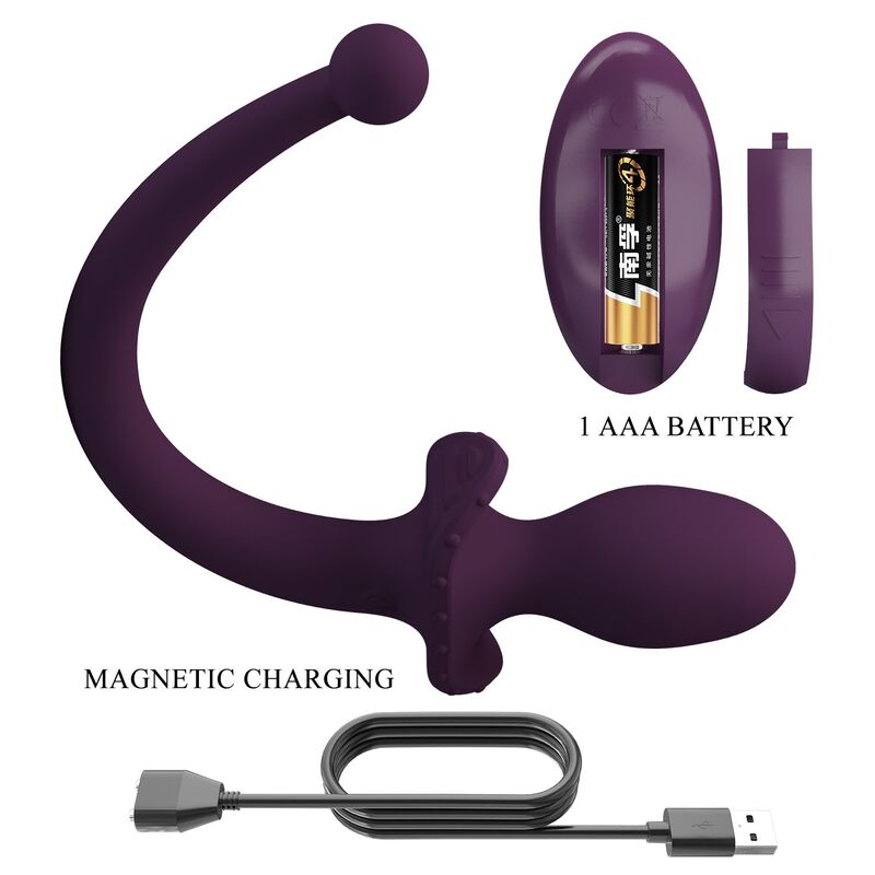 Pretty Love - Lioea Vibrating Anal Plug With Tail 12 Functions Purple Remote Control - Image 6