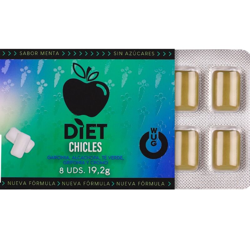 WUG DIET - Chewing-gum fonctionnel sans sucre à la menthe, plaquette thermoformée de 8 pièces - Image 3