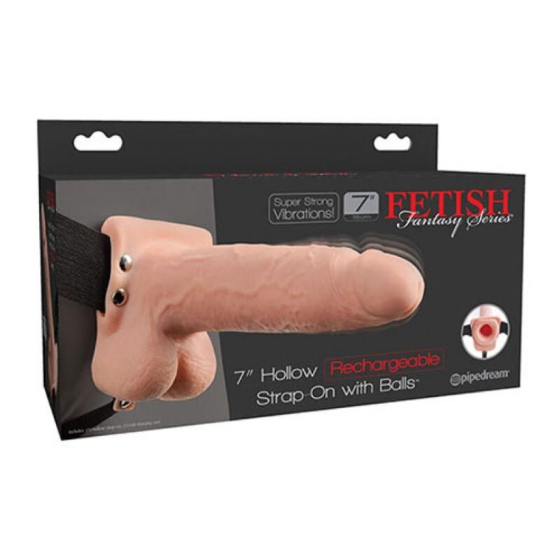 Fetish Fantasy Series - Realistic Vibrating Hollow Strap On With Balls 17.8 Cm - Image 6