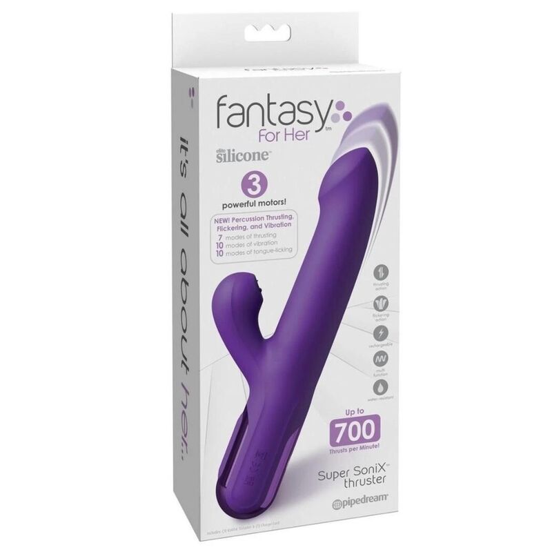 FANTASY FOR HER- VIBRATEUR SUPER SONIX THRUSTER LAPIN VIOLET - Image 8