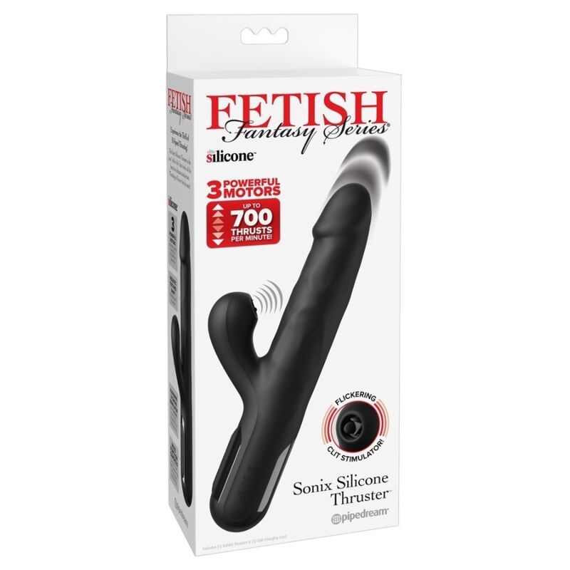 FETISH FANTASY SERIES - VIBRATEUR LAPIN EN SILICONE SONIX NOIR - Image 8