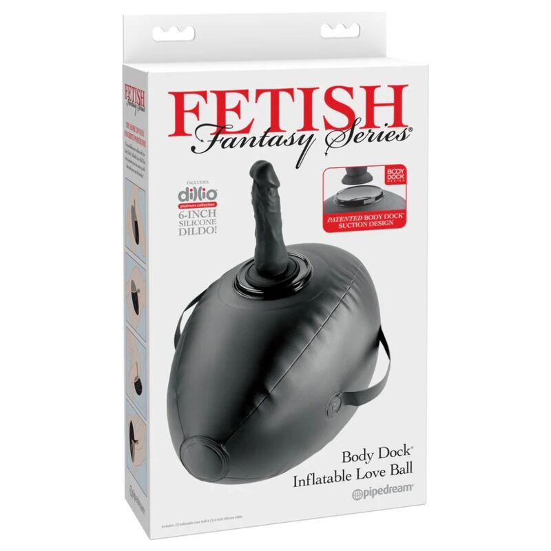 FETISH FANTASY SERIES - BODY DOCK BOULE GONFLABLE AVEC GODEMICHET NOIR 41,9 CM - Image 7