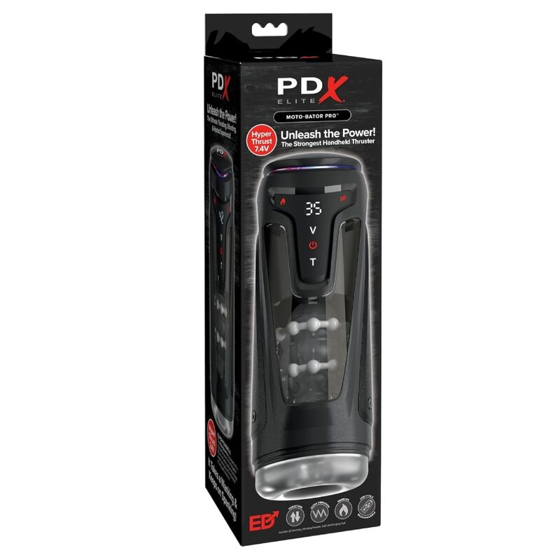 PDX ELITE - MOTO-BATOR PRO MASTURBATEUR À POUSSE AUTOMATIQUE VIBRANT ET CHAUFFANT 26,5 CM - Image 7
