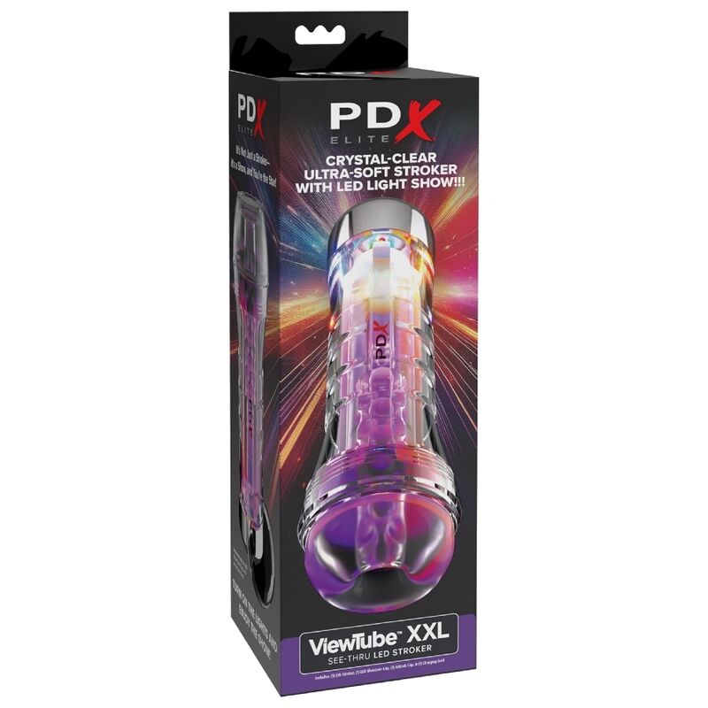 PDX ELITE - VIEWTUBE XXL LED TRANSPARENT STROKER 27,3 CM - Image 6