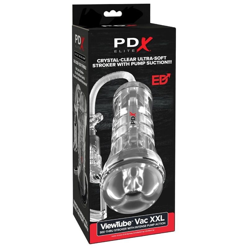 PDX ELITE - VIEWTUBE VAC XXL MANGE TRANSPARENTE AVEC POMPE D'ASPIRATION 27,3 CM - Image 7