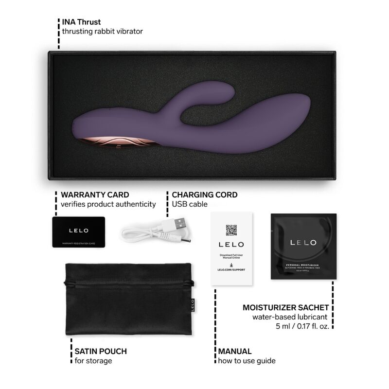 LELO - INA THRUST RABBIT VIBRATEUR À POUSSÉE VIOLET - Image 11