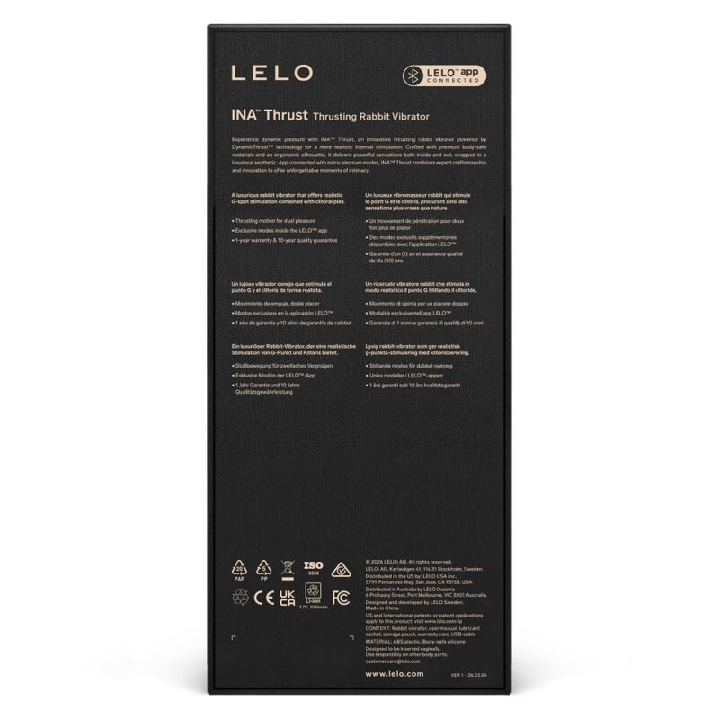 LELO - INA THRUST RABBIT VIBRATEUR À POUSSÉE NOIR - Image 13