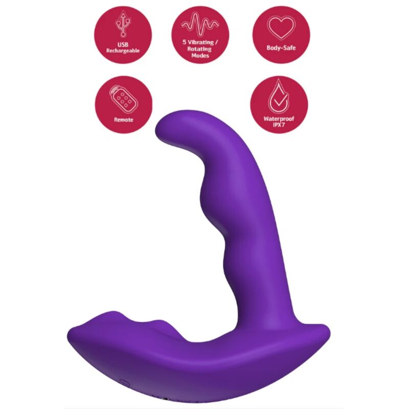 She.e.o - Stimulateur Anal Vibrant Rotatif Avec Télécommande Violet - Image 9
