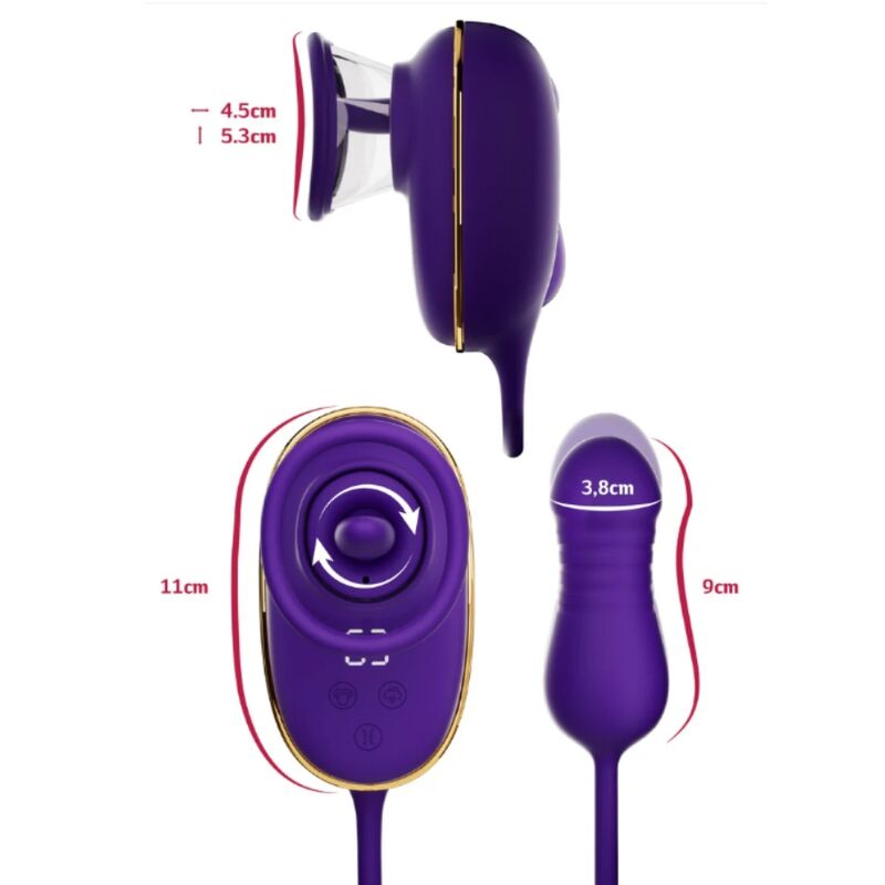 SHE.E.O - SUCCION CLITORIALE AVEC EFFET DE LÉCHAGE ET STIMULATEUR ANAL VIOLET - Image 5