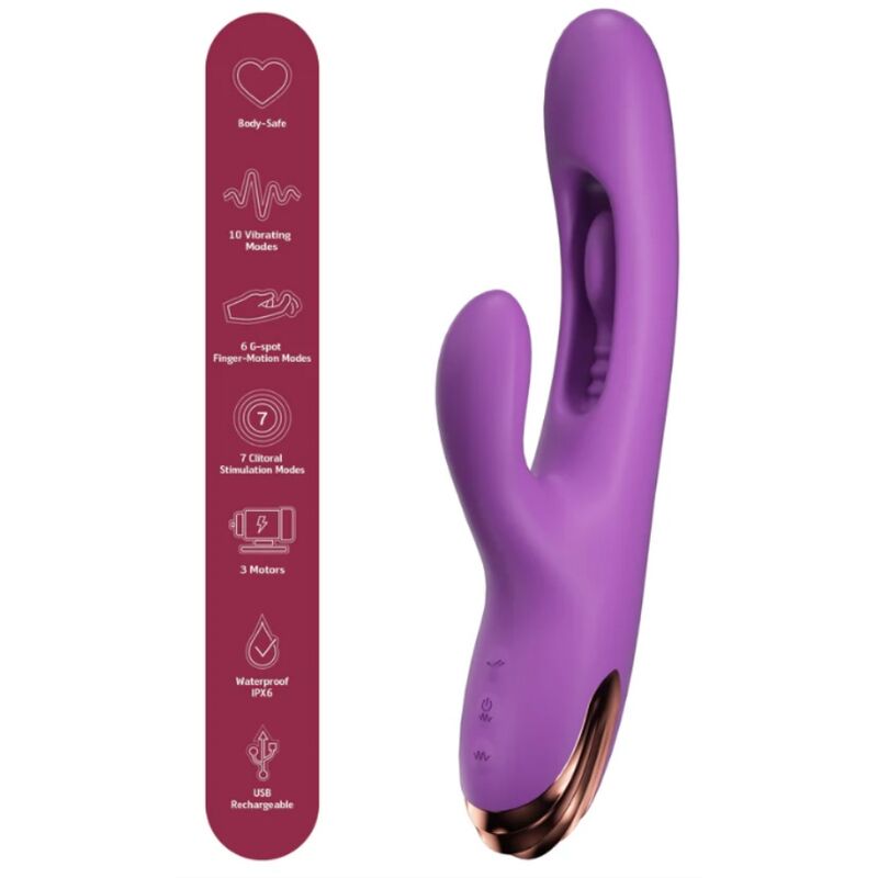SHE.E.O - VIBRATEUR POINT G LAPIN AVEC MOUVEMENT NUMÉRIQUE VIOLET - Image 3
