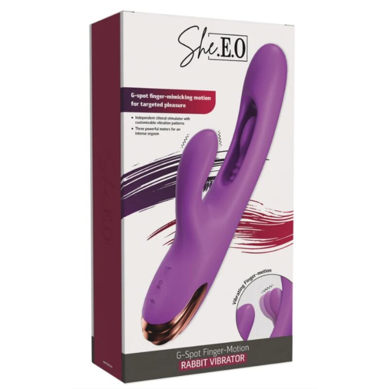 SHE.E.O - VIBRATEUR POINT G LAPIN AVEC MOUVEMENT NUMÉRIQUE VIOLET - Image 8