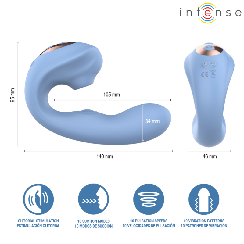 INTENSE - GINA STIMULATEUR CLITORIAL MULTIFONCTIONNEL BLEU - Image 7