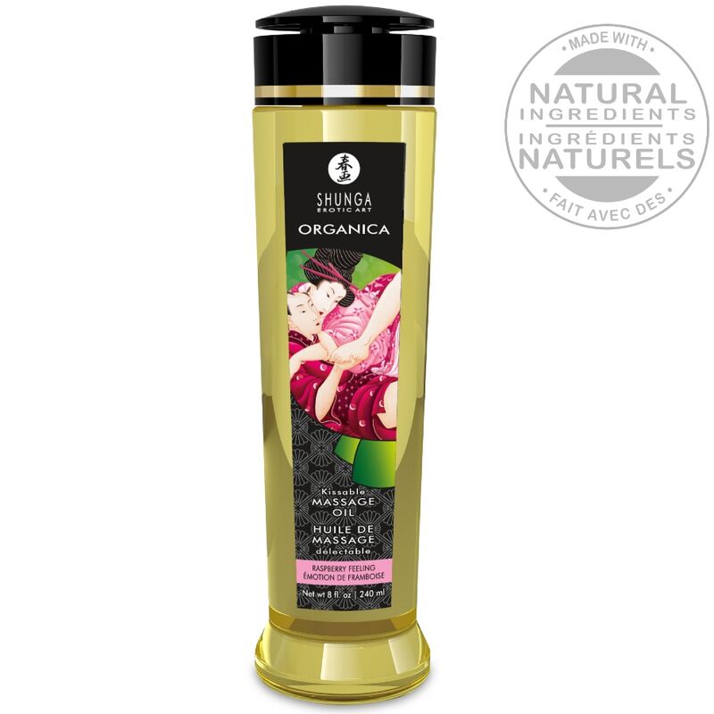 Shunga - Huile De Massage Bio À La Framboise 240 Ml - Image 3