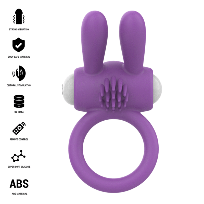 Intense - Hopps Vibrating Penis Ring With Clitoral Stimulation Purple - Image 3