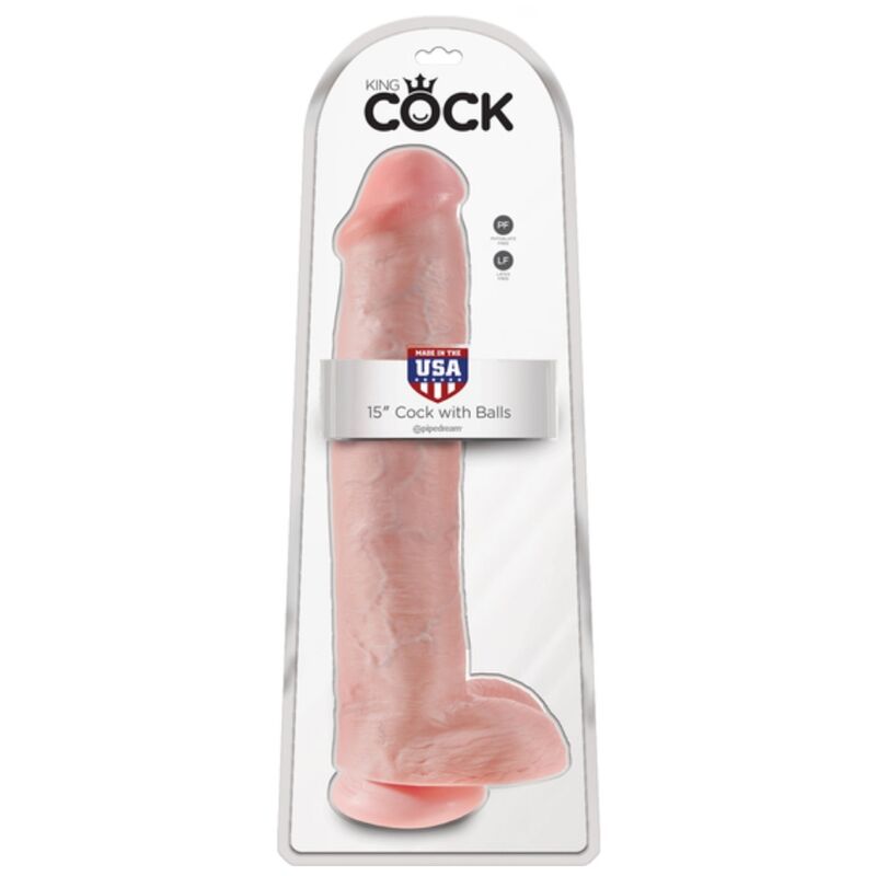 King Cock - Realistic Dildo With Testicles And Suction Cup 38 Cm Flesh - Image 7