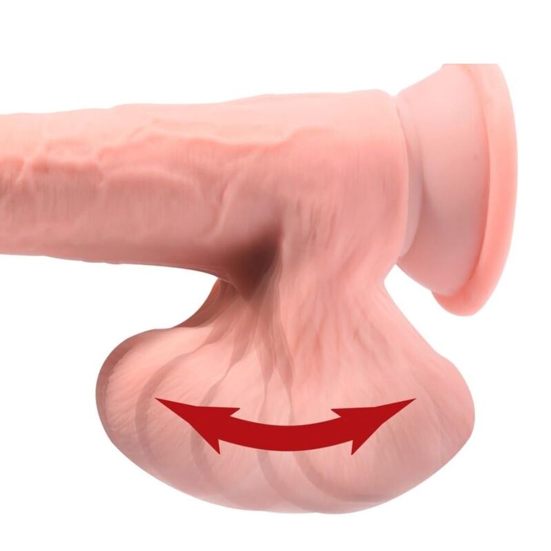 King Cock Plus - Triple Density Realistic Dildo With Swinging Testicles 23 Cm Flesh - Image 4