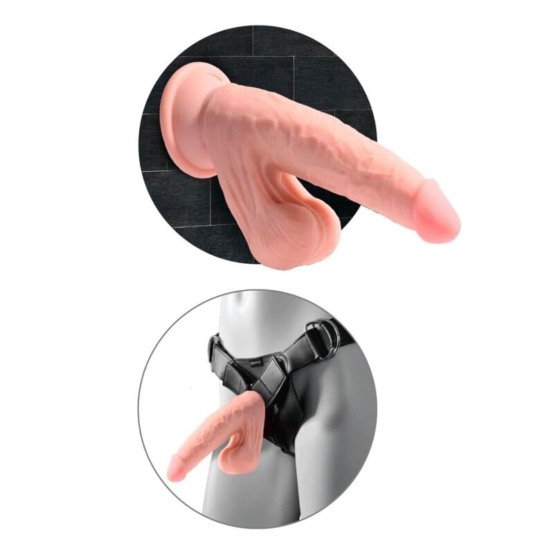 King Cock Plus - Triple Density Realistic Dildo With Swinging Testicles 23 Cm Flesh - Image 5