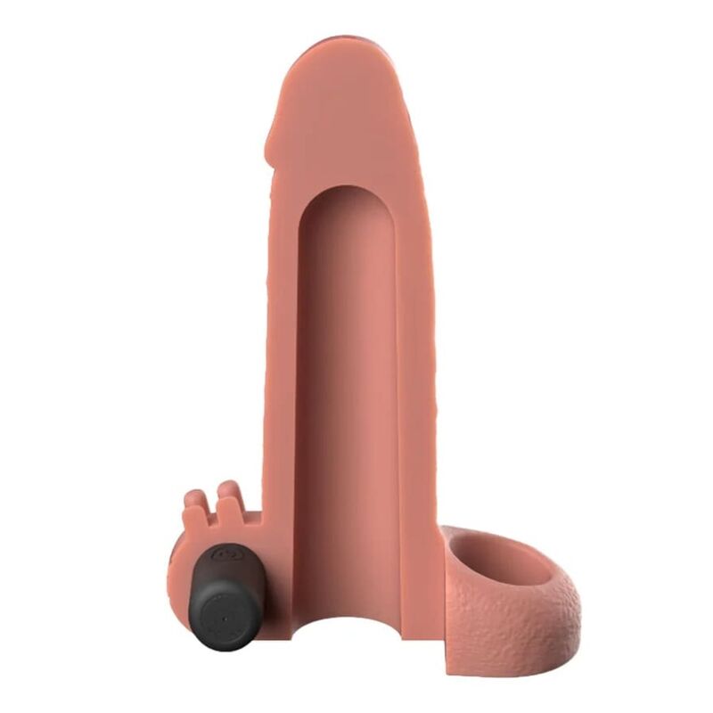 Fantasy X-Tensions - Vibrating Real Feel 5Cm Penis Extension Sleeve Beige - Image 3