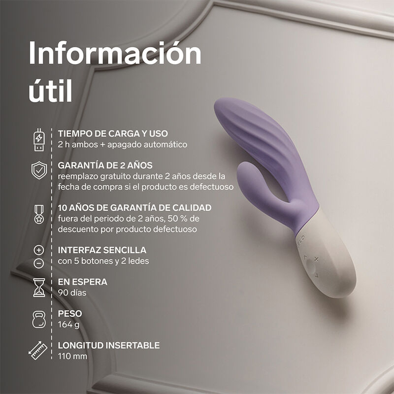 Lelo - Ina Twist Double Vibrateur Lapin Pour Le Point G Et Le Clitoris Lavande - Image 10
