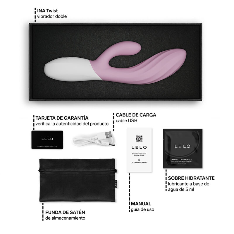 Lelo - Ina Twist Double Vibrateur Lapin Pour Le Point G Et Le Clitoris Rose - Image 7