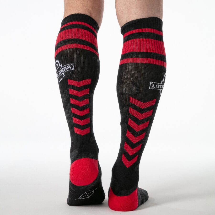 Locker Gear- Chaussettes Militaires Hautes Rouges Taille Unique - Image 3